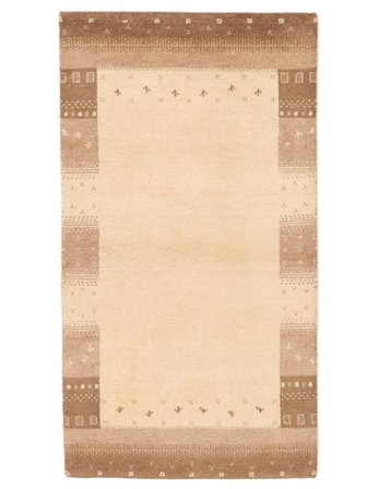 Alfombra Gabbeh Indo Fine 91X164 Beige/Marrón (Lana, India)