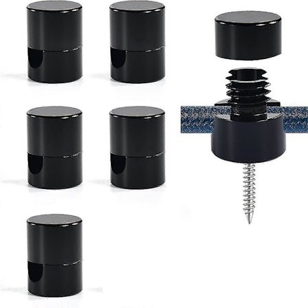 6-pack Aluminium Kronljuskrok för Takupphängning, Takkrokar för Hängande Lampor Svart