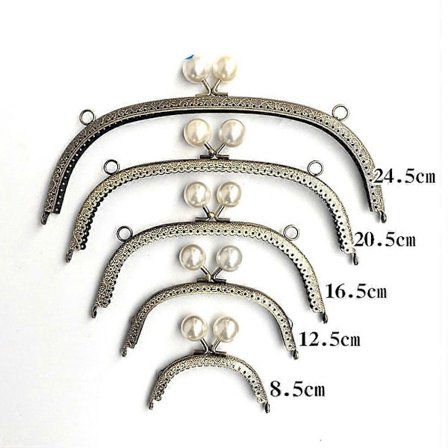 16,5 cm Klassisk Kornet Buet Håndveske Jern Veskeramme Myntveske Perle Kyss Lås for Veskelaging DIY Håndverk Håndlaget