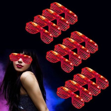 Briller Party, Unisex Blinkende LED Lysende Briller Party Tilbehør, Lysende Shades Event, Raver, Konsert, Jul, Fødselsdagsfest, Nyttårsbriller