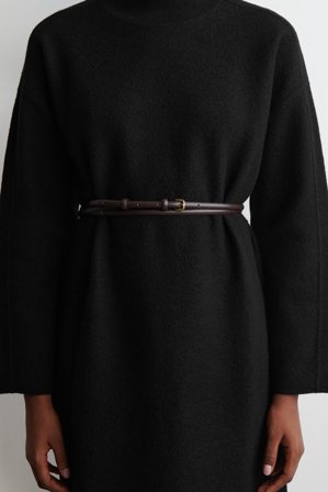 COS Women's Double Wrap Skinny Leather Belt in Brown