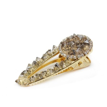 Handgjorda hårklämmor med stora stenar och diamanter