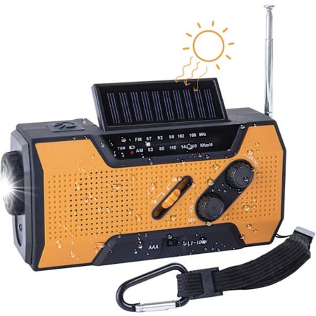 Nödväderradio 2000mAh (Modell A1) Sol/Veva/Batteri Po