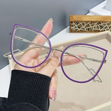 Anti-Blue Light Glasögon Runda Glasögon LILA LILA