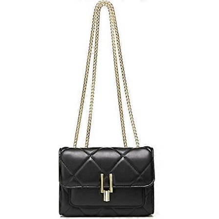 Lille quiltet taske crossbody taske til kvinder guld med kædestrop mode kvinde teenager pige