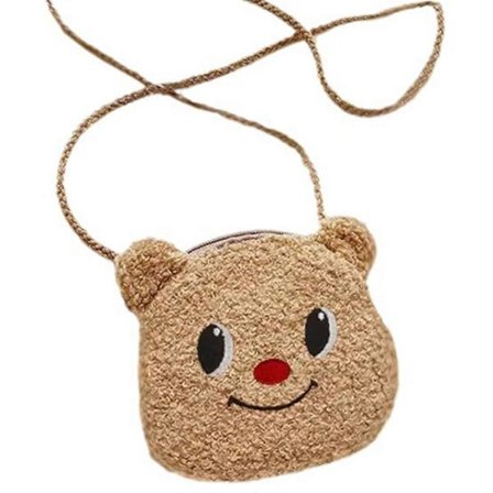 Pienten tyttöjen olkalaukku lasten käsilaukku kolikkokukkaro, lasten olkalaukku käsilaukut vetoketjullinen lasten lompakko karhu kolikkokukkaro GS