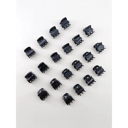 20 st. Små Svarta Hårklämmorr 14x15 mm