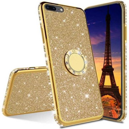 iPhone 7 Plus / 8 Plus Stötdämpande Skal med Ringhållare Strass