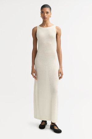 Soft Goat - Summer Dress - Cashmere dress - L - Feather White