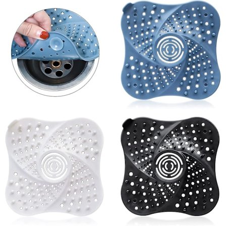 Avløpshår Fangst Durable Silikon, Oppgradert Dusj Hår Stopper Med Sugkopp, Avløpsdeksel Lett Å Installere Og Rengjøre Passer For Bad Badekar Og