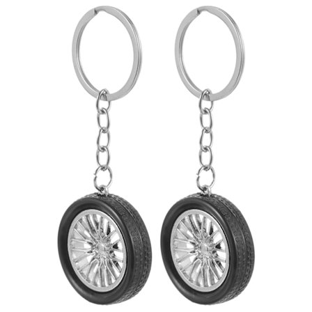 2 stk. Auto Nøkkelringer Bilhjul Nøkkelringringer Kule Bilnøkkel Anheng Dekorasjoner
