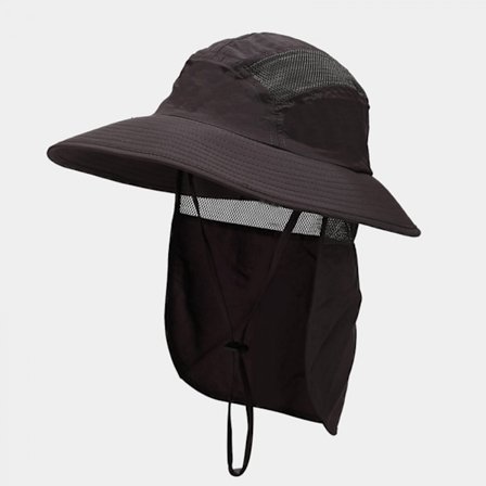 AVEKI Fiskehatt med nakkeklaff, solbeskyttende turhatt for menn og kvinner, safarihatt, solhatt for hagearbeid og strand, mørkegrå