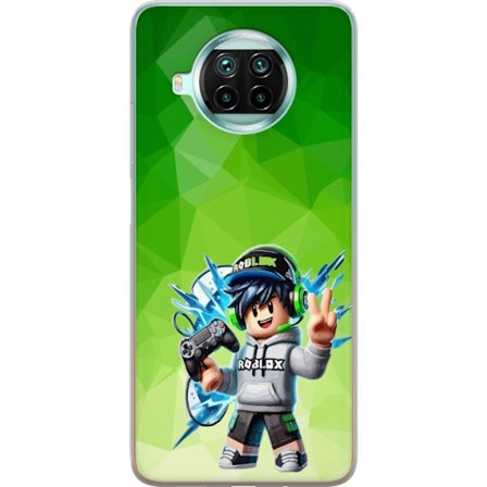 Kompatibelt Mobildeksel til Xiaomi Mi 10T Lite 5G Roblox-inspirert gamerfigur med headset, håndkontroll og energiske effekter mot grønn bakgrunn