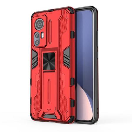 Kickstand Shockproof Skal Xiaomi 12 Pro - Röd