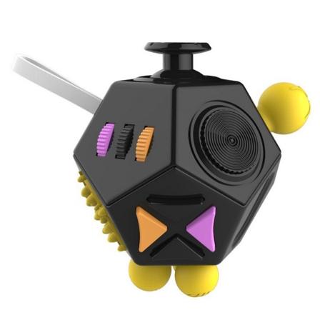 12-sivuinen Fidget Cube -lelu, lievittää stressiä lapsille, teini-ikäisille ja aikuisille C1