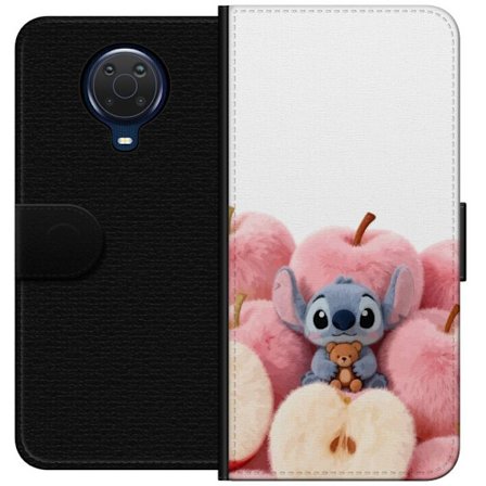 Yhteensopiva Lompakkokotelo Nokia Nokia G20 Värikäs kollaasi futuristisilla tyttöryhmän hahmoilla, sydämillä ja glitterillä nykyaikaisessa pop