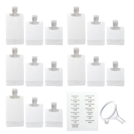 Rejseselskab: Dine vigtige lækagesikre bærbare væskeposer, 15 gennemsigtige foldbare poser til kosmetikemballage, TSA-godkendt rejsetaske-FX-