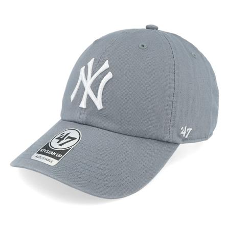 47 Brand - MLB Gris unconstructed Casquette - New York Yankees Clean Up Basalt/White Dad Cap @ Hatstore