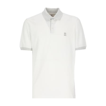Brunello Cucinelli, Polo Shirts Wit, Heren, Maat:M