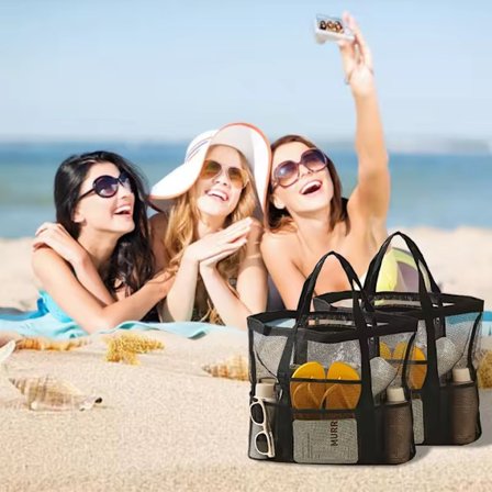 2 Strandtasker Store Tote Tasker til Opbevaring af Husholdningsartikler Legetøj og Ferieartikler