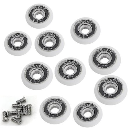 Set med 8 erstatningshjul for dusjdør med 19 mm diameter
