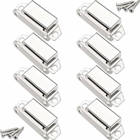 Magnetlås, 10 kg magnetiska dörrlås och 32 skruvar, 304 rostfritt stål, magnetiska lås för möbler/skåp/skåpdörrstängning (Pac