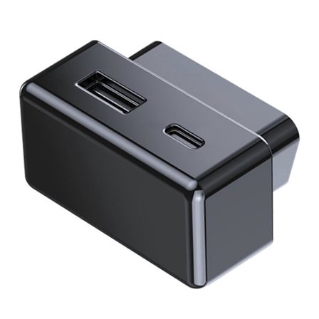 Auton Pistokeliitäntöjen Jatke Matkapuhelimen PD-Pikalatauspää Piilotettu Muotoilu USB Type-C -sovitin Jakaja OBD-Pistokeliitännän Jatke Tesla Model 3