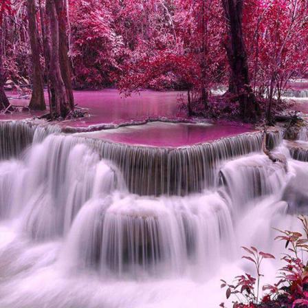 Full 5d Diy Diamond Painting Cross Stitch Mangrove Vattenfall Mo Som På Bilden 1 20x20cm