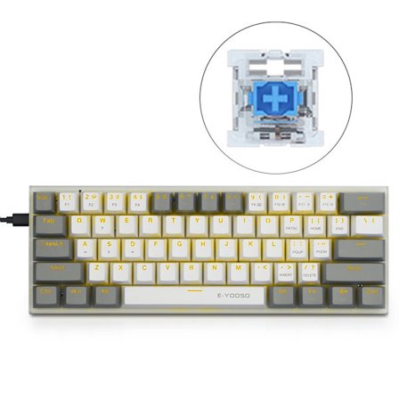 Z-11 60 % mekanisk tastatur USB-kabelfast og 18 LED-baggrundsbelyst akse Gaming Mekanisk tastatur 61 taster optiske kontakter
