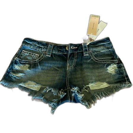 Blå jeansshorts med slitningar Gina Tricot