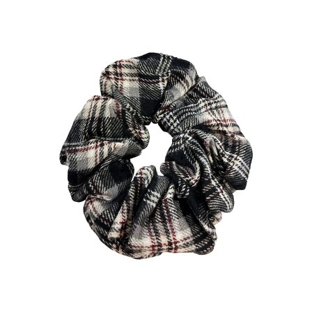 PIPOL'S BAZAAR Tartan Scrunchy Black, Hår, Børster & Accessories, Hårpynt