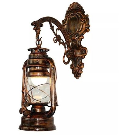 Gammal europeisk stil kol vägglampa lykta vägglampa