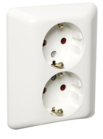 ELdirekte Dobbel stikkontakt m/jord innfelt 5stk