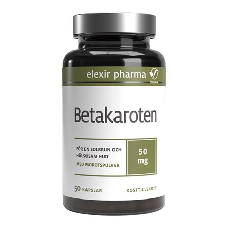 Elexir Pharma Beta-caroten 50 mg 50 Kapsler