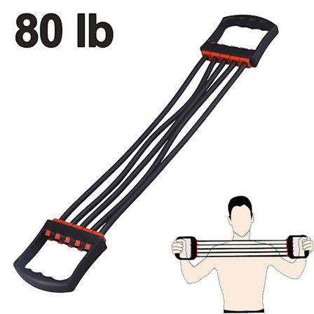 Justerbar Chest Expander 5 Rep Resistance Exercise System Bands