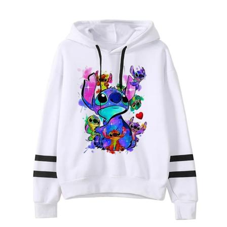 Y2k Cartoon Lilo og Stitch Morsomme hettegensere Kvinner Harajuku Søt Stitch Anime Genser Manga Streetwear Hoody Kvinne Barn 59001 59001 XXL