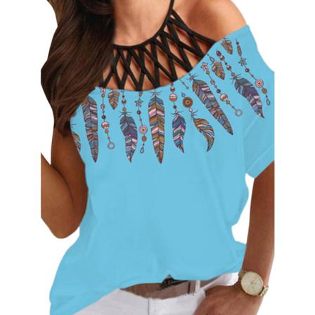 Dam Kortärmad T-shirt Kalla Axeltröjor