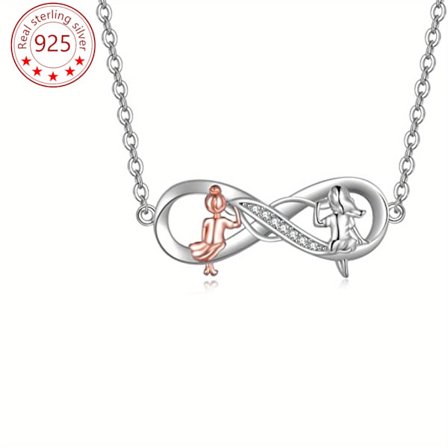 Infinity Sisters halskjede 925 sterlingsølv - minimalistisk design med infinity-symbol