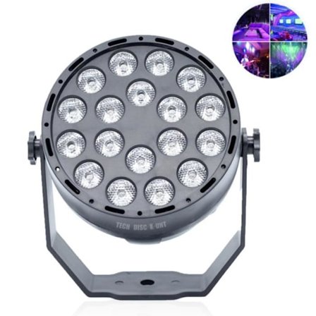 Ljusprojektor - TECH DISCOUNT - Scenlampa - 18w - Fjärrkontroll - DMX512