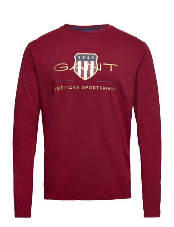 Archive Shield Ls T-Shirt T-shirts Long-sleeved Punainen GANT