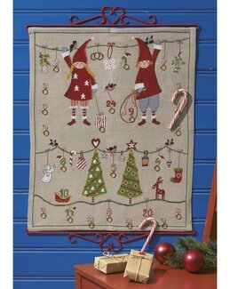 Stickpackung Kalender Wichtel und Tannen - Permin