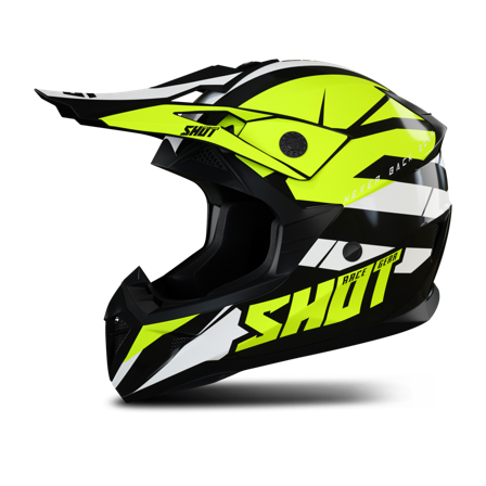 Casco Cross Bambino Shot Pulse Revenge Nero-Neon-Giallo S