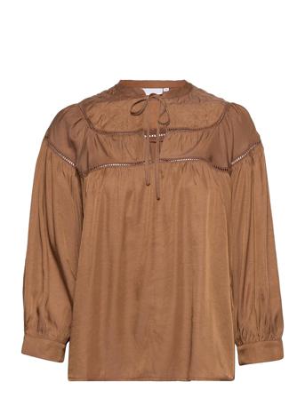 Shirt With Quilt And Latterlace Brown Coster Copenhagen