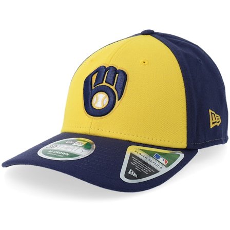 New Era - MLB Gul flexfit Keps - Milwaukee Brewers MLB Player Replica M-crown 39THIRTY Yellow/Royal Flexfit @ Hatstore