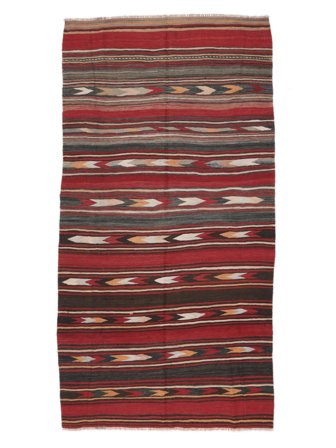 152X285 Tappeto Orientale Afghan Vintage Kilim Rosso Scuro/Nero (Lana, Afghanistan)