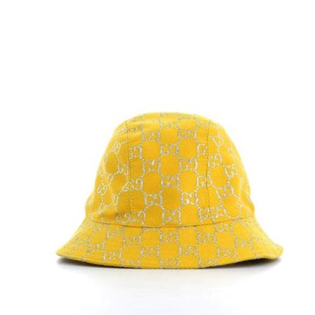Gucci Vintage, Pre-owned Wool Hat Geel, unisex, Maat:ONE Size,Polyamide,print