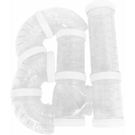 Hamster Utomhus Rör Set Transparent Material Hamster Bur Tillbehör Utrymme Expanderande Leksak Kreativ Anslutning Vit - MODOU