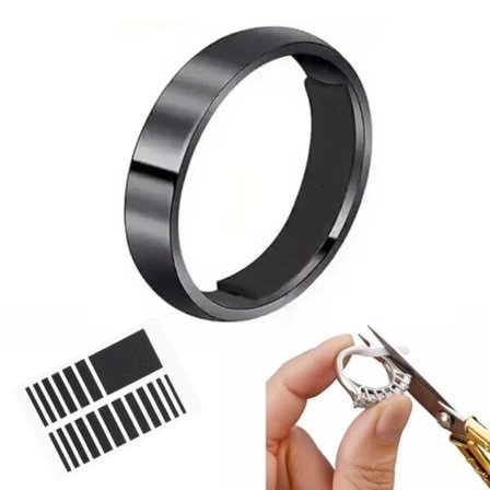 17-Pack Ring Adjuster - Reduser størrelsen på ringer svart
