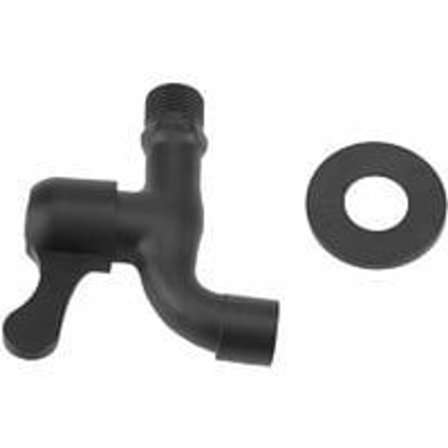 Trädgårdsvattenshandtag för montering i en svart stålvägg KLB