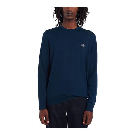 Fred Perry, Round-neck Knitwear Blauw, Heren, Maat:M